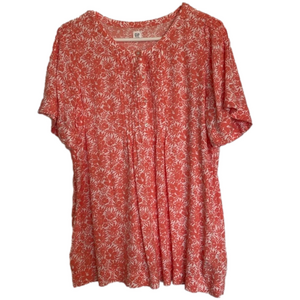 *BIN* GAP Maternity Quarter Button Closure Top, Women’s M, Coral White